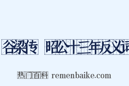 谷梁传·昭公十三年反义词是什么意思的图片
